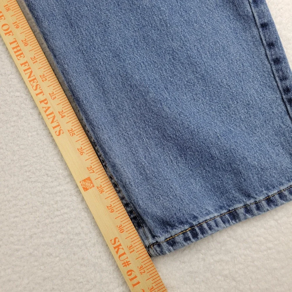 Levis‎ 550 Jeans Mens 52x32 Blue Denim Relaxed Tapered Leg Water Less Distressed